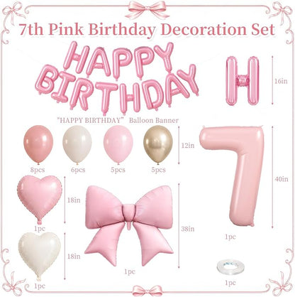 Dusty Pink Number 7 Balloon, 7th Birthday Decorations - Image 2