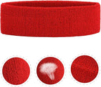 ONUPGO Sweatband Headbands for Men & Women -12PCS Sports Headbands Moisture Wicking Athletic Cotton Terry Cloth Headband for Tennis,Basketball,Football,Gym,Working Out