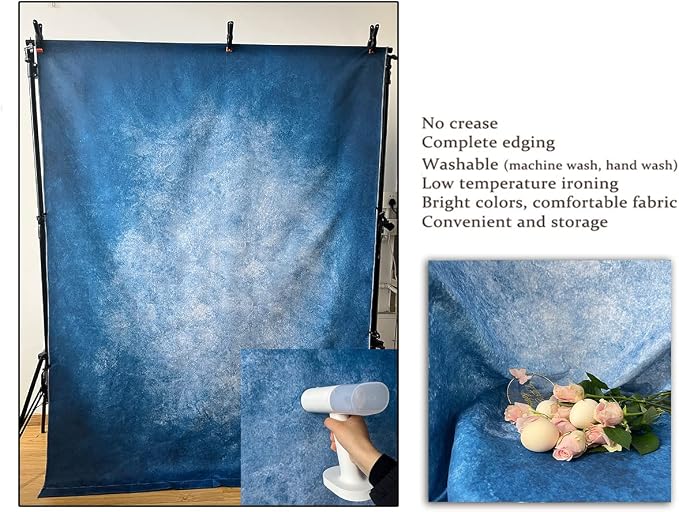 6x9ft Dark Blue Gradient Portrait Photo Backdrops Bright Center Abstract - Image 5