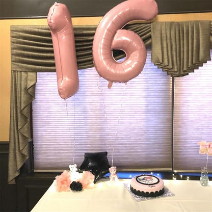 Pastel Pink Number 6 Balloons, 40 In Large Light Pink Number 6 Foil Helium - Image 6