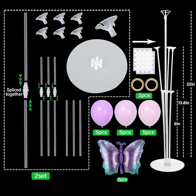 Butterfly Party Balloons Stand Kit 2 Sets - Image 2