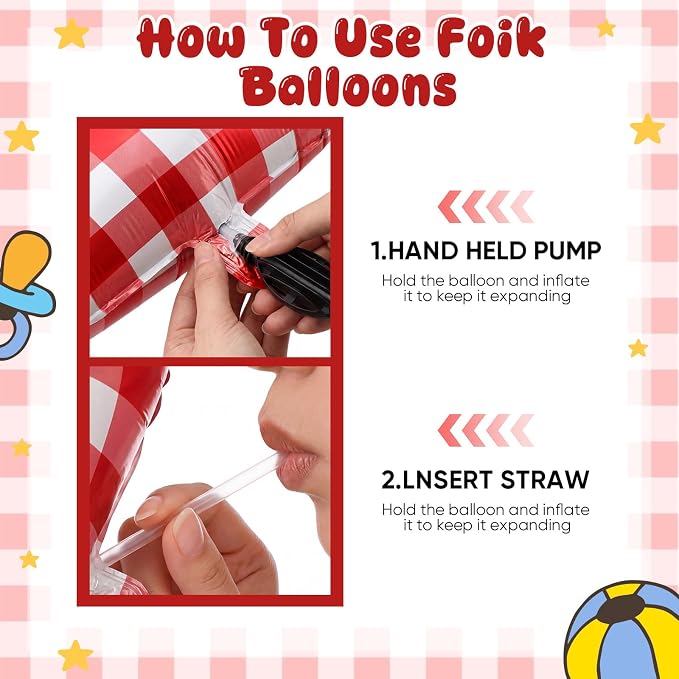 Jenaai 40 Inch Gingham 1st Balloon Large Number 1 Plaid Balloons - Image 3
