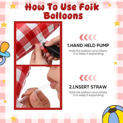 Jenaai 40 Inch Gingham 1st Balloon Large Number 1 Plaid Balloons - Image 3