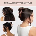 Kitsch Recycled Plastic Large Claw Clip, Big Chain Hair Clips for Women, Big Claw Clips for Thick Hair | Ideal Gifts for Women, (3pc Set Large Neutrals)