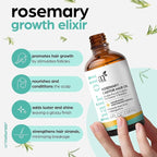 Artnaturals Organic Rosemary Castor Hair Oil + Massager Hair Growth Set Hair Growth Oil 4 ounces with Coconut & Olive Oil for Dry, Damaged & Split End
