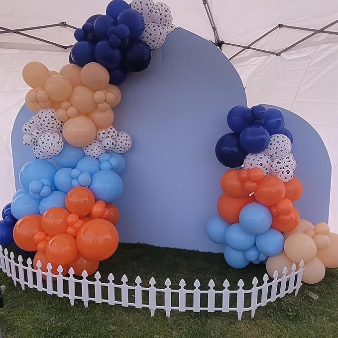 HILAVO Dog Paw Balloons Orange and Blue 60pcs 12 Inch Paw Print Puppy Balloons - Image 3