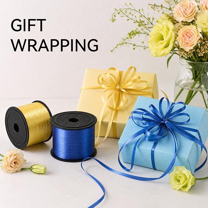 TONIFUL Red Green Yellow Blue Curling Ribbon Balloon String Gift Wrapping | 400 - Image 3