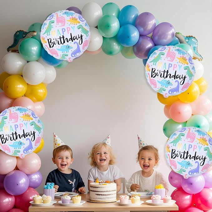 18" Dinosaur Balloons for Party Decorations, HAPPY Birthday Dino Foil Balloons - Image 5