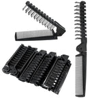 Folding Comb, 24PCS Travel Hair Brush and Comb Set, Portable Foldable Plastic Hairdressing Tools, Anti-Static Hair Comb, Double Headed Hair Brush for Men Women (Black)