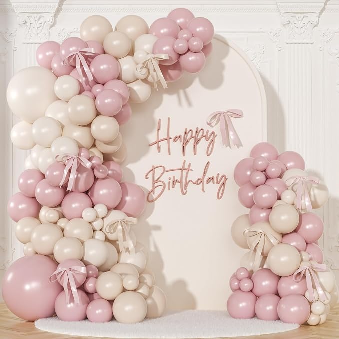 Dusty Pink Balloon Arch Kit for Wedding Baby Shower Birthday Decorations | by NUTTYBASH