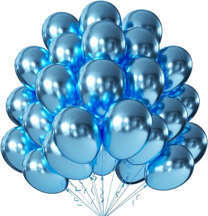 10 Inch Metallic Blue Balloons by KALOR