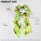 Ladybug Green Leaf Satin Hair Ties for Thin Hair Rainbow Pot of God Ribbon Hair Elastics for Girls 2 Piece St Patricks Day Scarf Scrunchies