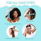 Hair Comb 3-in-1 Plastic Hair Comb Set For Women, Men - Wide Tooth, Rat Tail, and Regular Tooth Detangling Hair Combs for All Hair Types-Blue