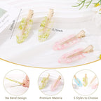 KesaPlan 10PCS No Bend Hair Clips, No Crease Hair Clips for Styling, Acrylic Resin Flat Duckbill Clips, Colorful Bang Seamless Hair Barrette for Women Girls makeup hairstyle Accessories