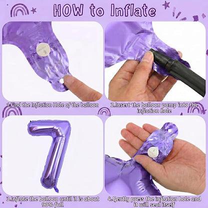 Purple Number 17 Balloon 40 Inch, Large Metallic Mylar Foil 17 Balloons - Image 5