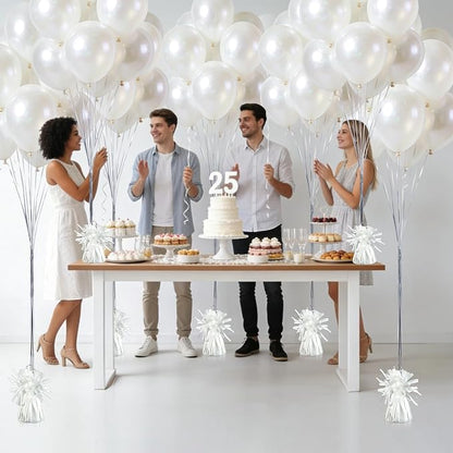 9 PCS Metallic Wrapped Balloons Weights White Helium Balloon Weight Balloon - Image 4