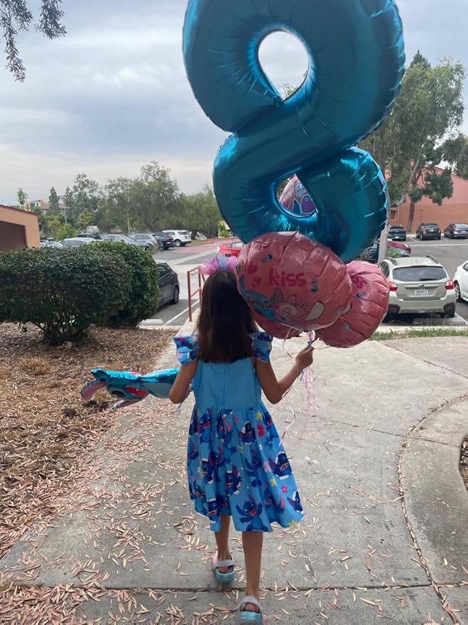 Number 7 Balloons 40 Inch for 7 17 Birthday Party Decorations, Light Blue | - Image 4