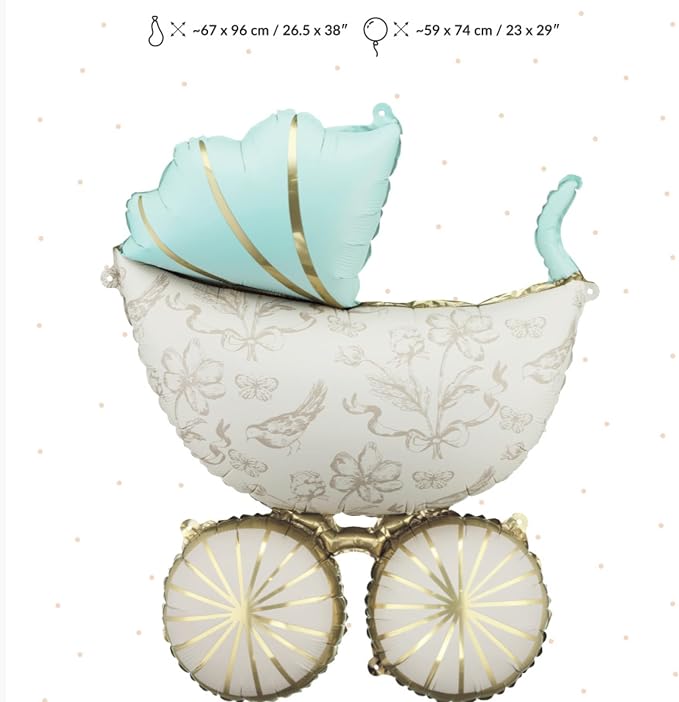 Vintage Baby Carriage Balloon PartyDeco 23 × 29 Inch Foil Stroller | Balloon - Image 8