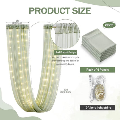 Shillance 6 Panels Green Ceiling Drapes - Image 5