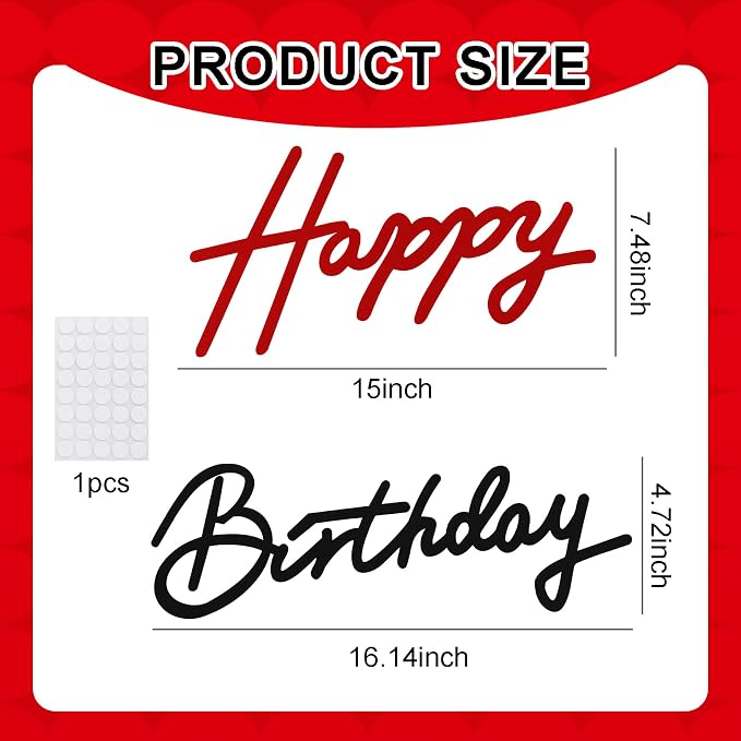 TONIFUL Happy Birthday Sign for Backdrop - Image 3
