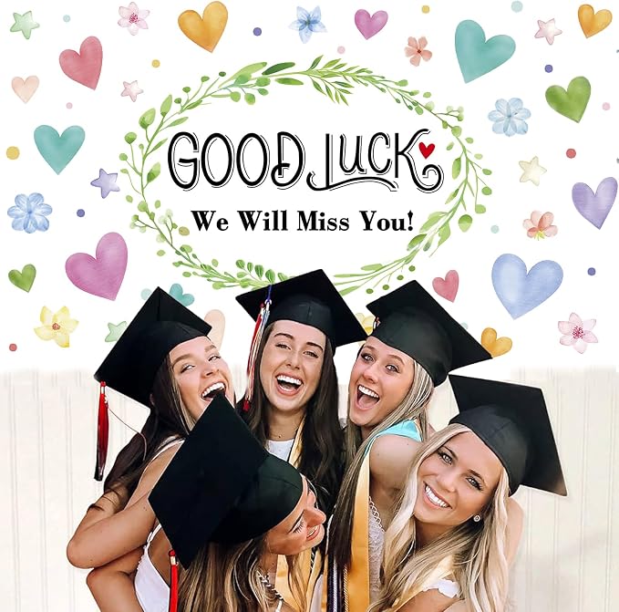 Colorful Good Luck We Will Miss You Backdrop Banner Photography Background - Image 5