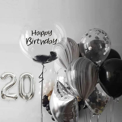 2 Set 20 Pcs Number Balloons 16 Inch Silver 0-9 Number Mylar Foil Balloons - Image 5