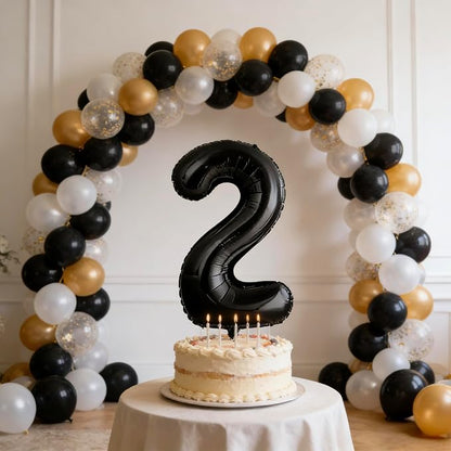 10 Pcs Black Number 0-9 Balloons 16 Inch Number Mylar Foil Balloons Custom - Image 4