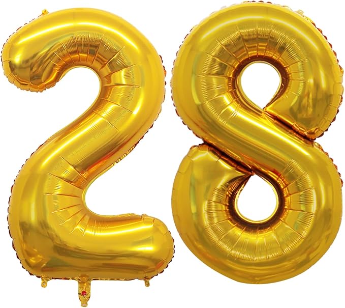 Number 28 Balloons for 28th Birthday Party Decorations, 42 Inch Jumbo Foil by GOER