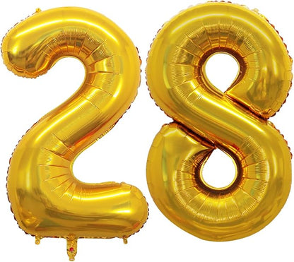 Number 28 Balloons for 28th Birthday Party Decorations, 42 Inch Jumbo Foil by GOER