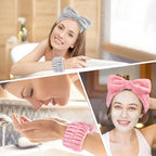 6Pack Headbands and Wristband Set for Washing Face, Spa Skincare Makeup Headband, wrist bands and hair band for face wash, for Women and Teen Girl skincare tools Gifts