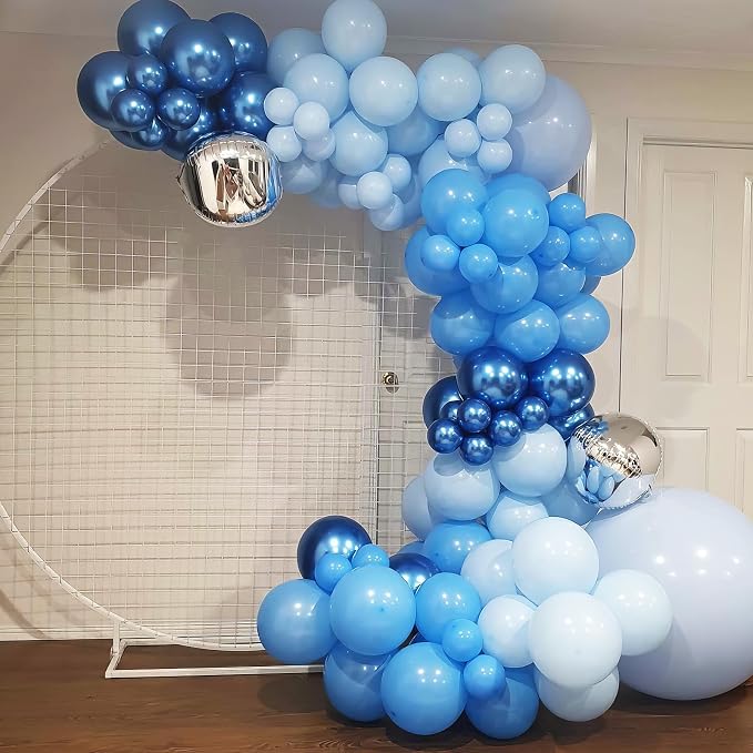 HILAVO Blue Balloon Garland Arch Kit Fathers Day Metallic Chrome Pearl Baby - Image 6