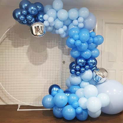 HILAVO Blue Balloon Garland Arch Kit Fathers Day Metallic Chrome Pearl Baby - Image 6