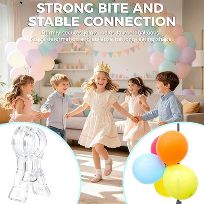 Balloon Arch Clips, Large Clear Spring Clamps - Image 2