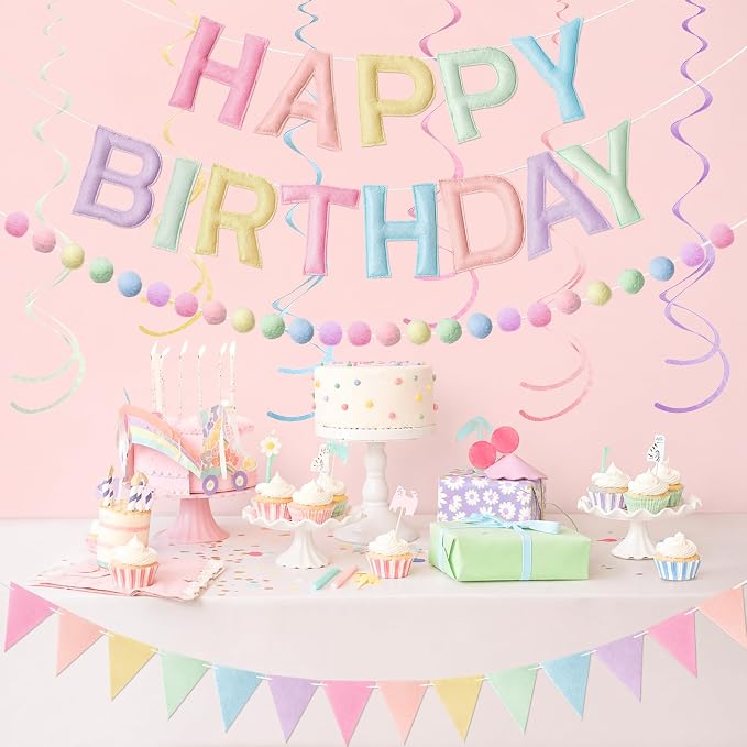 Kriyokiaa Pastel Happy Birthday Banner Set - Image 5