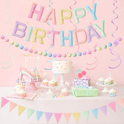 Kriyokiaa Pastel Happy Birthday Banner Set - Image 5