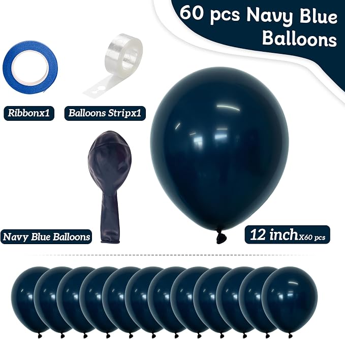 Navy Blue Balloons, Graduation, Baby Shower, Anniversary, Engagement and - Image 2