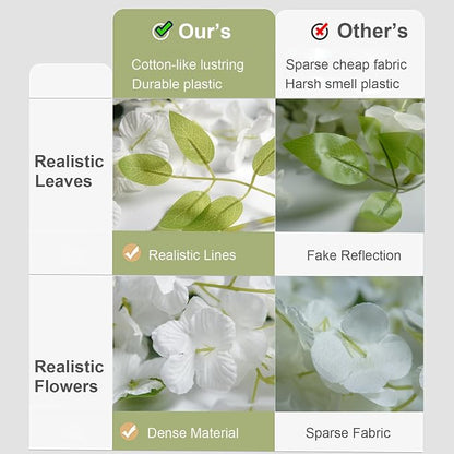 ZINHO 60 Branches Wisteria Hanging Flowers, Artificial White Wisteria Flowers - Image 5
