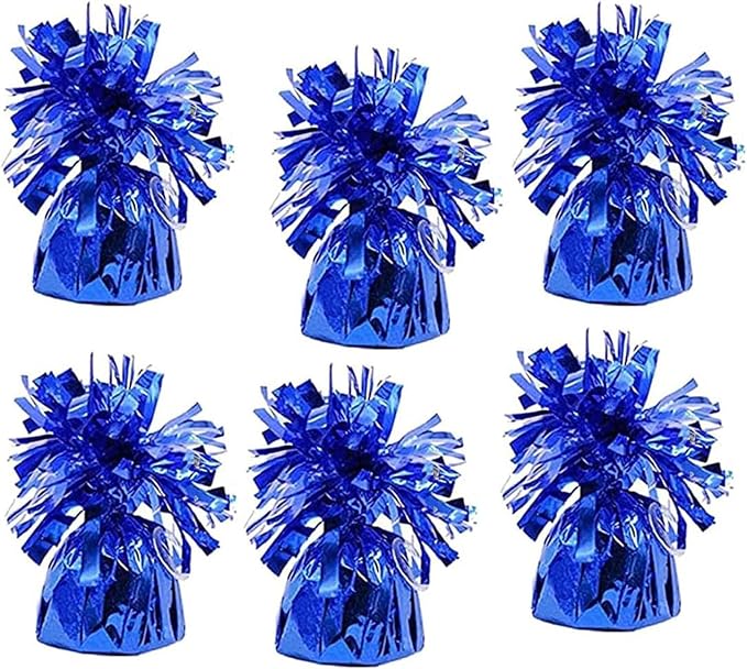 6-Count Blue Metallic Balloon Weights, Birthday Party Favors, Novelty and Gag by Chochkees
