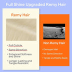 Full Shine Blonde Hair Extensions Clip ins Blonde Human Hair Clip in Extensions Platinum Diy Hair Extensions 18 Inch 120 G 7 Pcs