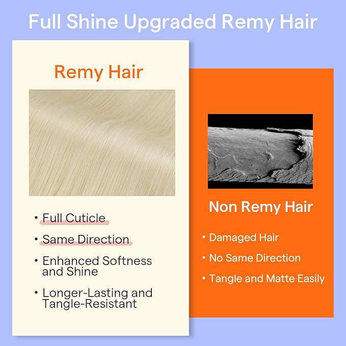 Full Shine Platinum Blonde Hair Extensions Clip ins Blonde Clip in Hair Extensions Real Human Hair for Diy 10 Inch 7 Pcs 95 G