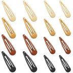 Metal Snap Hair Clips, No Slip Hair Clips for Thick/Thin Hair, 16pcs Medium/Big Barrettes for Women Kids Girls Hairstyle Makeup Accessories (8pcs 2.36inch & 8pcs 2.7inch) (Black Brown)