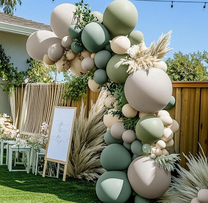Dusty Green White Sand Balloon Garland - Image 5