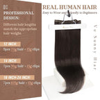 Ve Sunny Clip in Human Hair Extensions, Clip on Hair Extensions for Women, Dark Brown Clip in Hair Extensions Long Straight Hair Extensions 7pcs 120g 24inch
