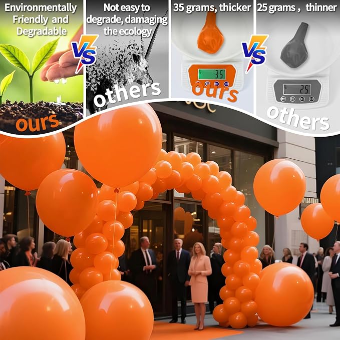 Orange Balloons 9pcs, 36 Inch Large Orange Balloons - Image 3
