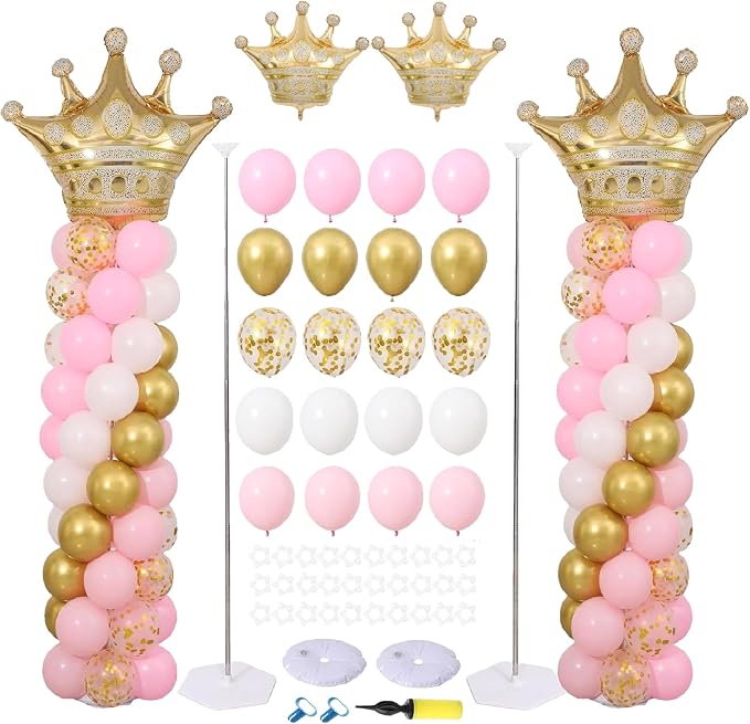 Princess Party Balloon Column Stand Kit 2 Sets by ZyloonDecoration