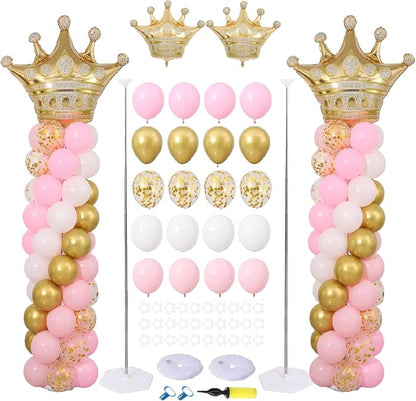 Princess Party Balloon Column Stand Kit 2 Sets by ZyloonDecoration