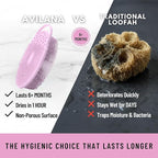 Silver Infused Exfoliating Body Scrubber - Textured Back Scrubber Shower Brush - Avilana Advanced Material Bath Tool Dual Sided - Gentle Smoothing Rough Skin - Premium Gift Women Men