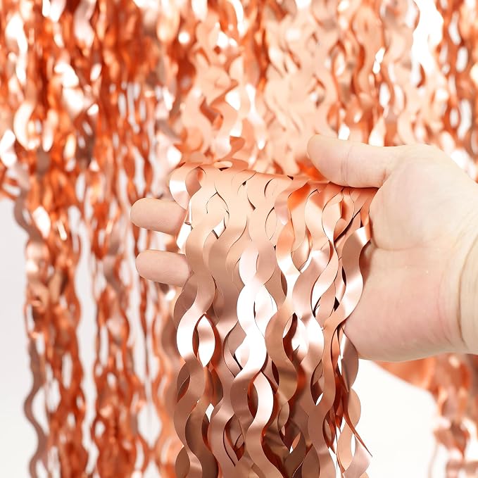 4 Pack Rose Gold Foil Curtain Birthday Decorations - Image 7