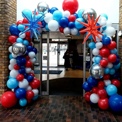 Red Blue Silver Balloon Arch Garland Kit, 4th July Patriotic 250th Anniversary - Image 7