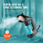PurSteam SteamPulse Pro Handheld Steamer for Clothes, Portable Handheld Fabric and Garment Travel Steamer Iron Press Wrinkle Remover with Fabric Brush